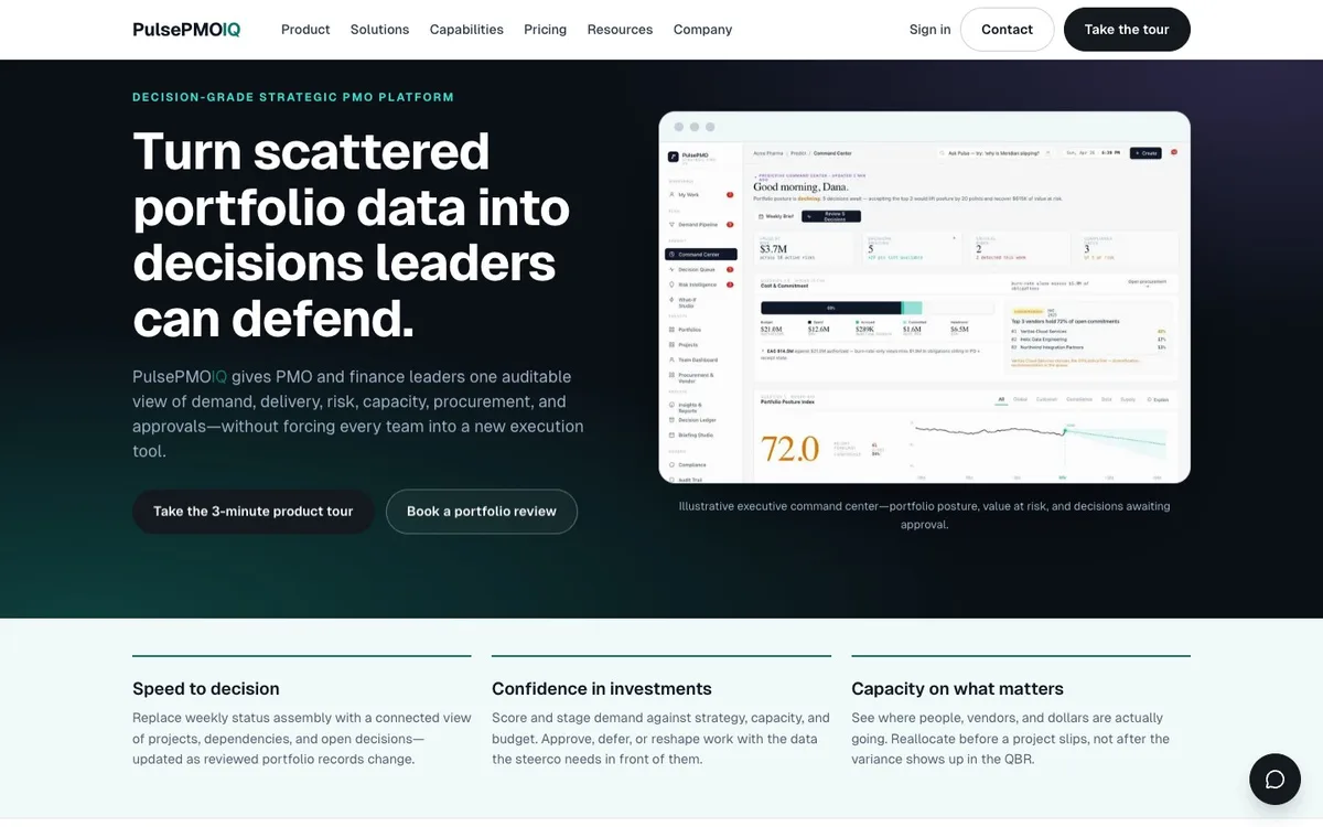 PulsePMOIQ product interface